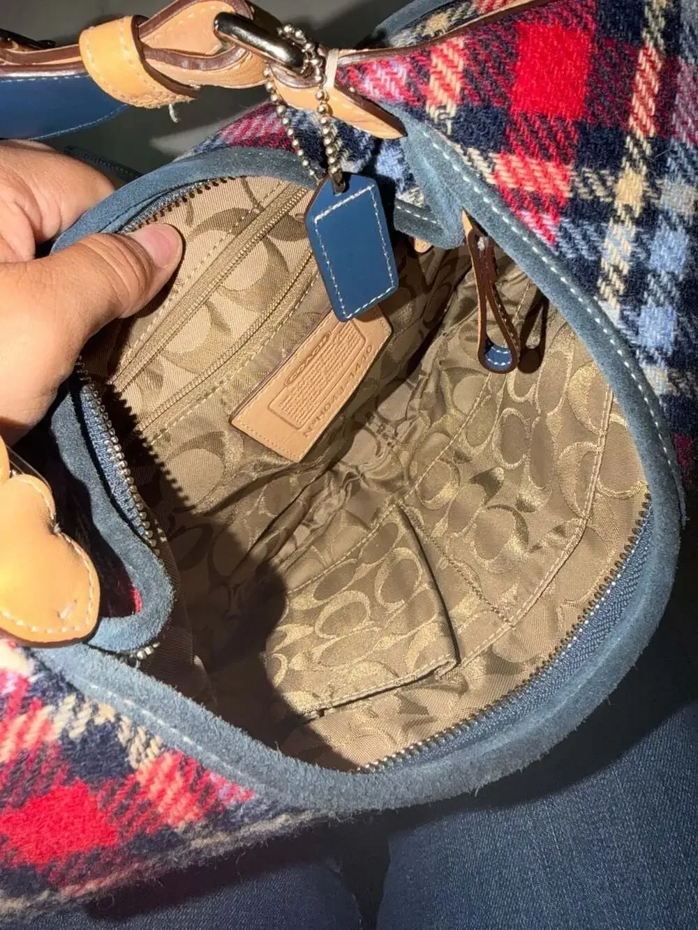 Vintage Coach Hamptons Holiday Wool Buckle Hobo, style #1410.
